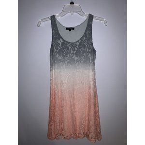 The Vintage Shop Gray White Peach Gradient Lace Dress Size Small s